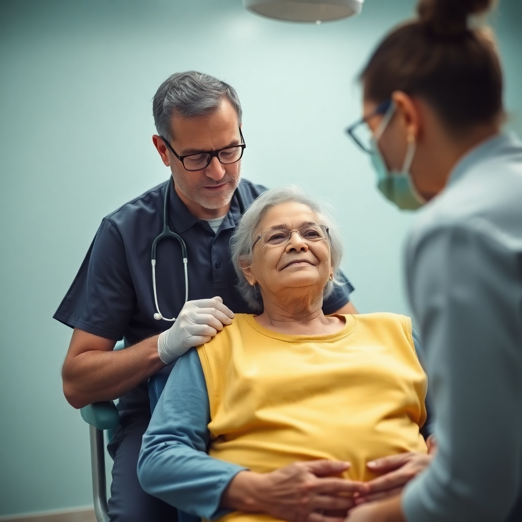 Therapist working with patient